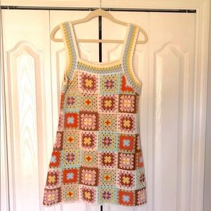 loveriche patchwork design crochet dress M/L womens/girls